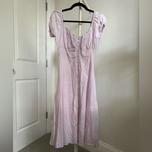 Lavender button front midi sundress